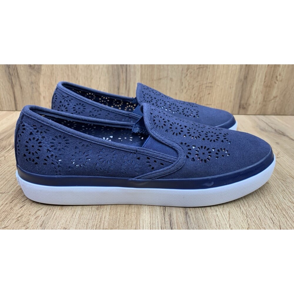 Sperry Slip On Shoes Womens 9 M  Navy Perforated Memory Foam Casual Flats - Picture 2 of 12